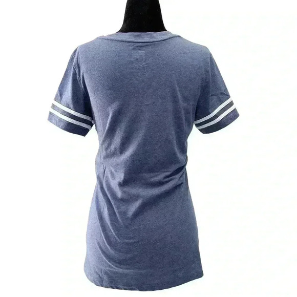 NFL New  England Patriots T-Shirt Short Sleeve V Neck Blue Red Small - Picture 2 of 16